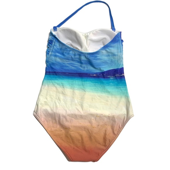NWOT CM&S Women’s Ocean Print One Piece Bathing Suit Size US XL UK 16 - Picture 2 of 8